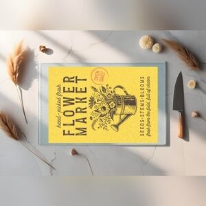 Yellow Flower Market Glass Kitchen Cutting Board